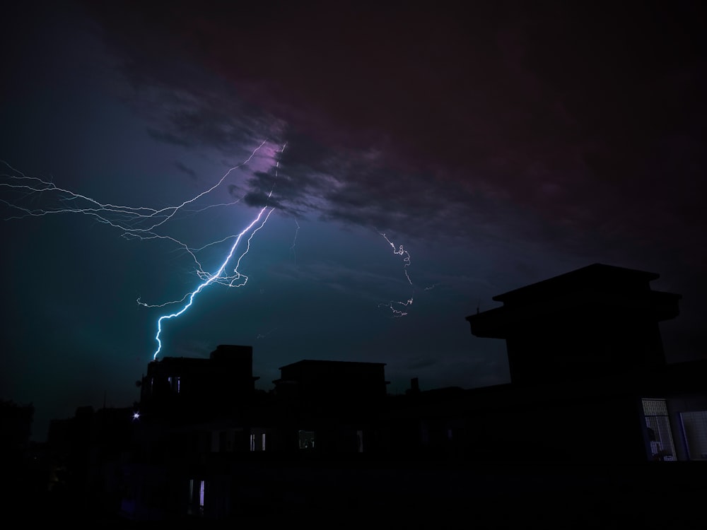 low light photography of thunder