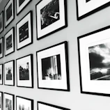 Gallery wall showcasing framed high-resolution photographs.