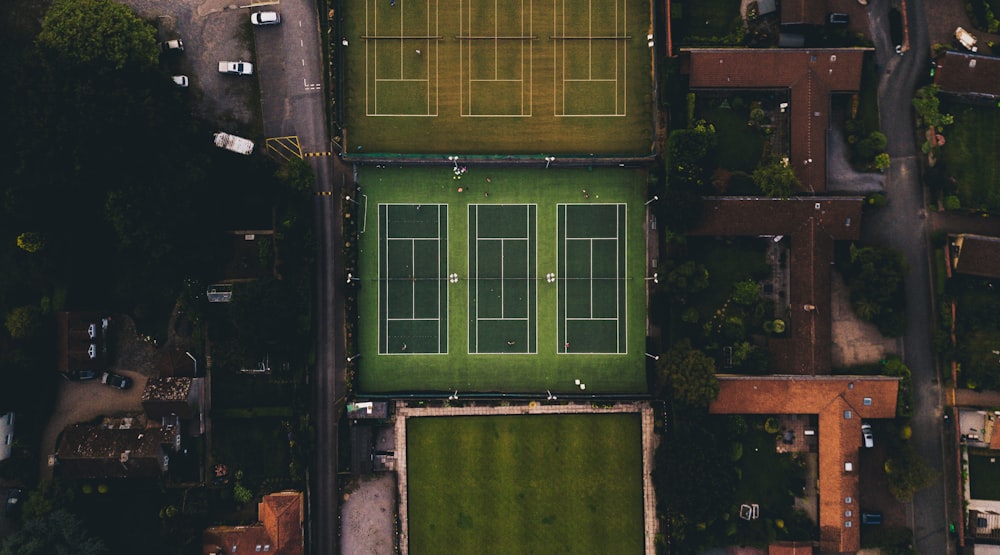 bird's eye view of building roof