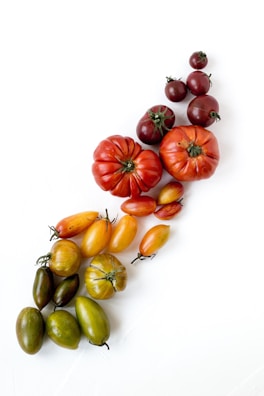 An assortment of vibrant tomatoes and gourmet sauces.