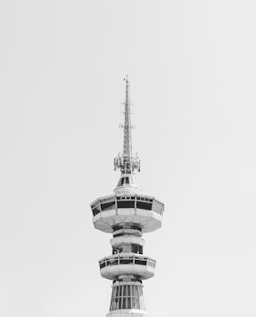 top view of tower against white background