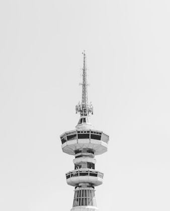 top view of tower against white background