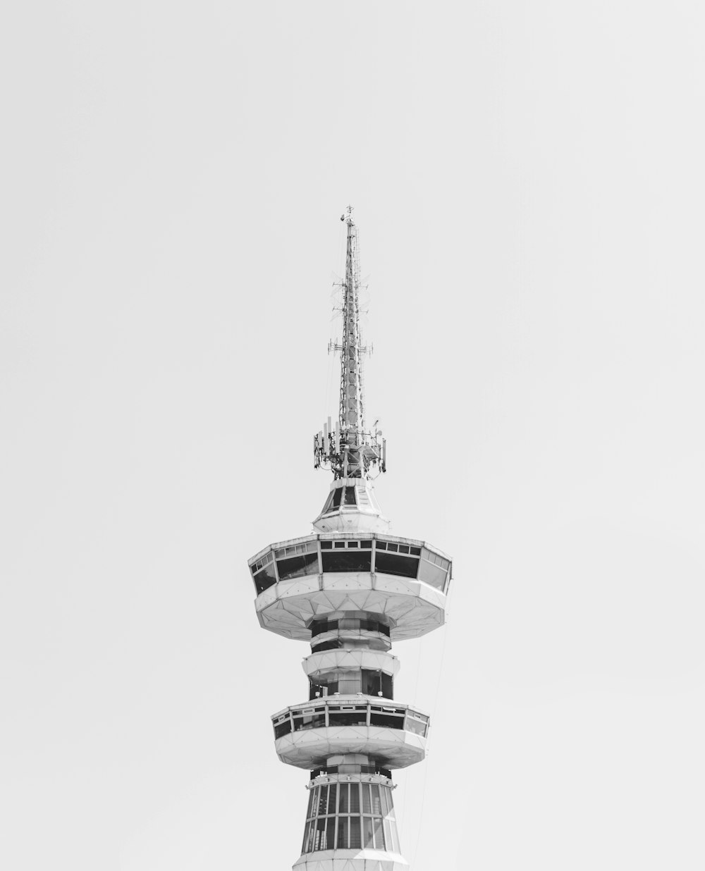 top view of tower against white background