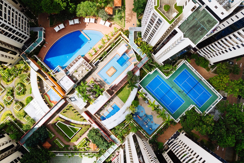 bird's-eye view photography of buildings