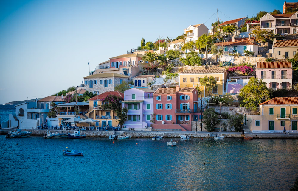Mediterranean beach at sunset