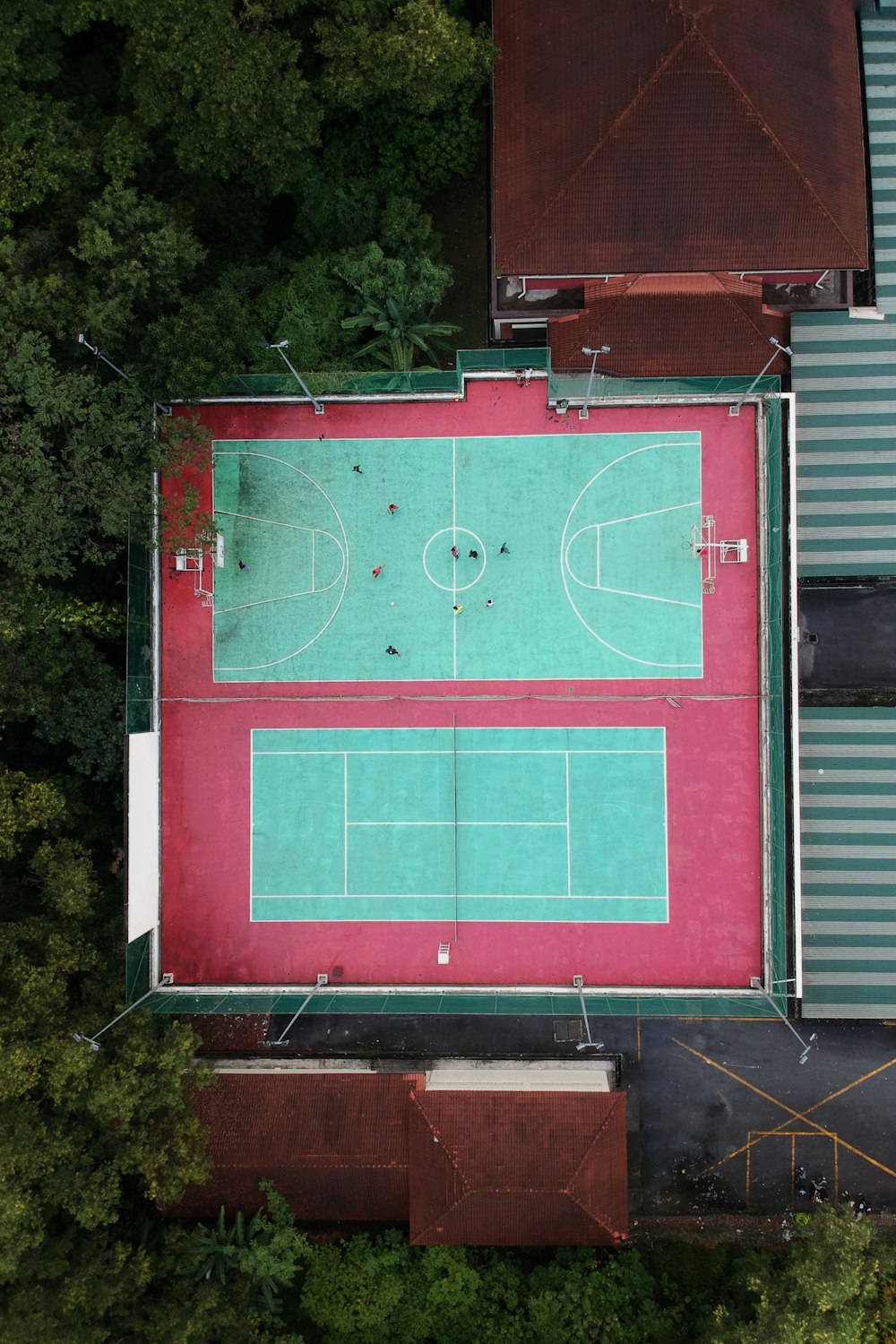 aerial photography of ballpark