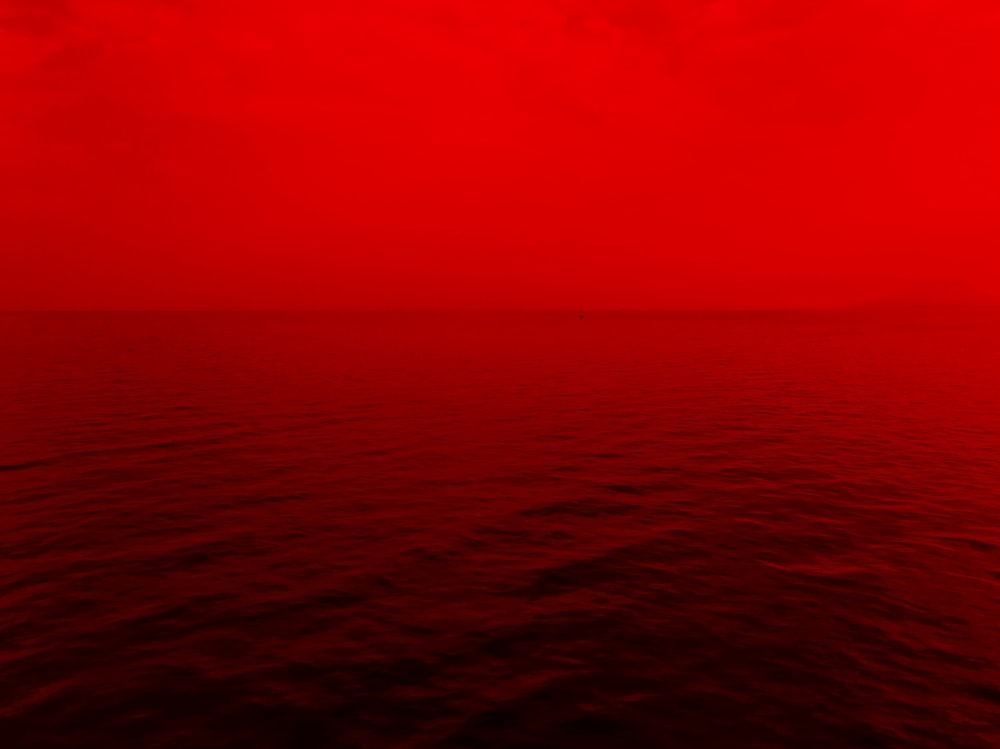 Photo of ocean with red lights photo – Free Landscape Image on ...