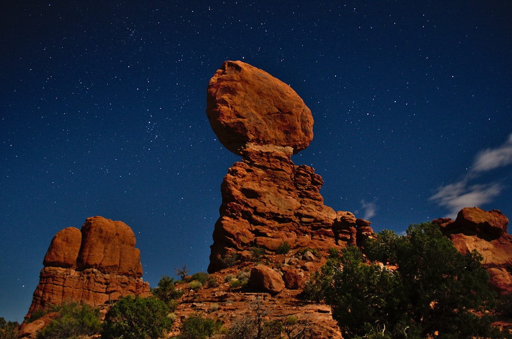 low-angle of rock mountains