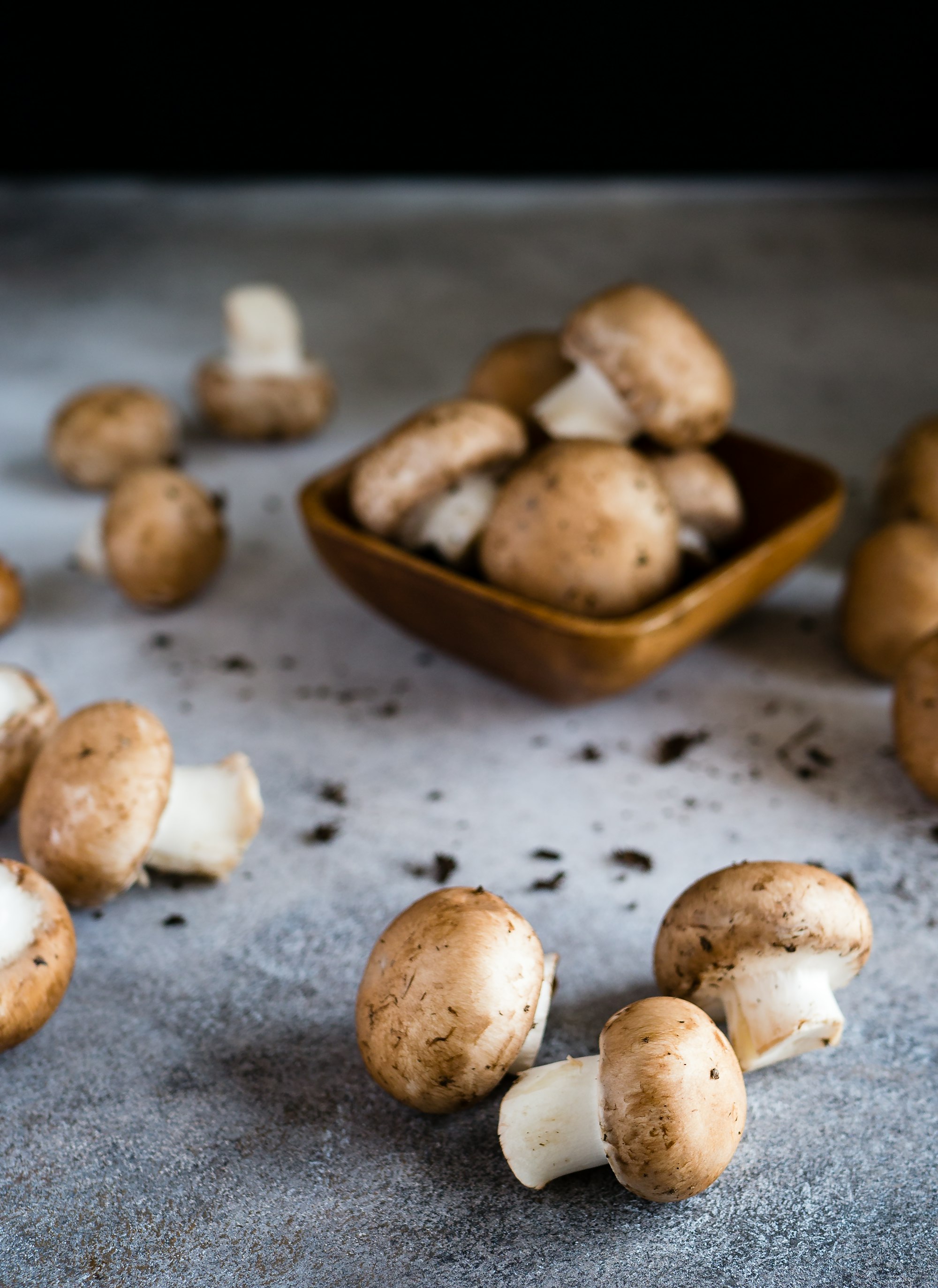 Some of my favorite food photos are of the ingredients the way they come to you. Raw. Unwashed. Touched only by nature (and a farmer or two.) I love the pure and unadorned beauty of these mushrooms.