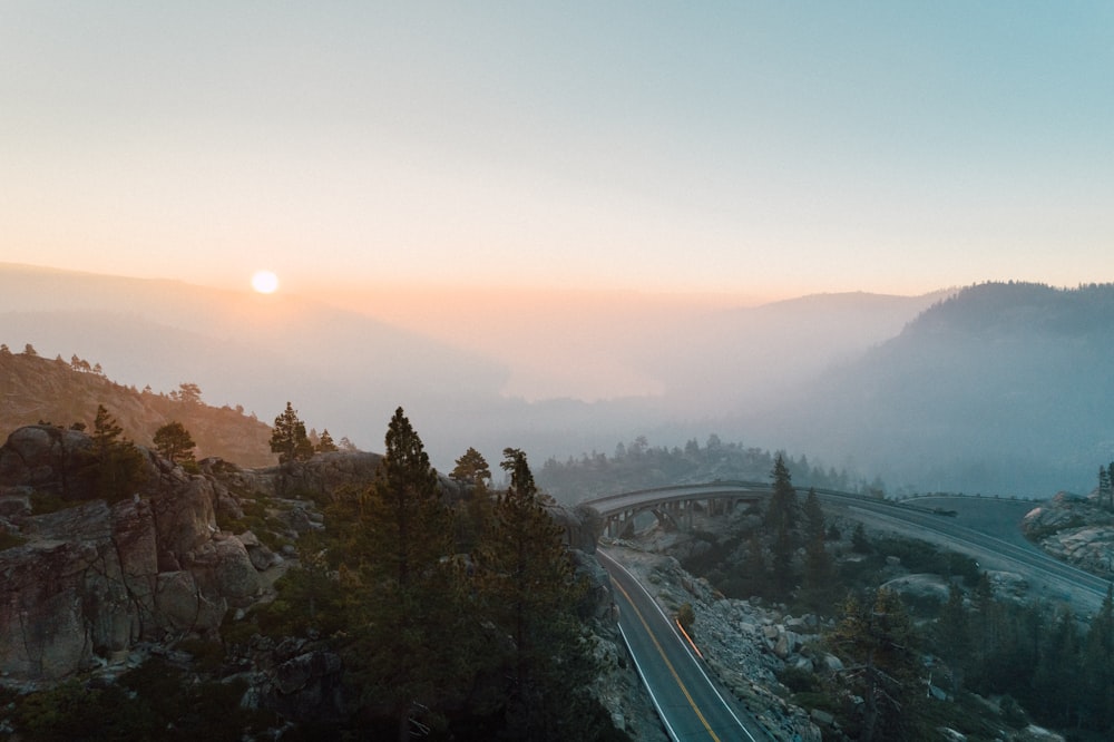 aerial photo of golden hour