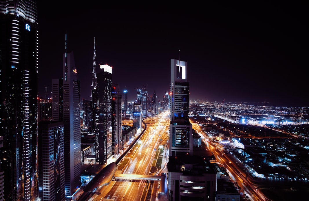 Dubai city at night