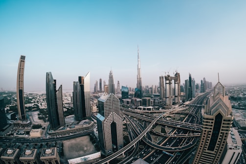 aerial photography of skyway and city building