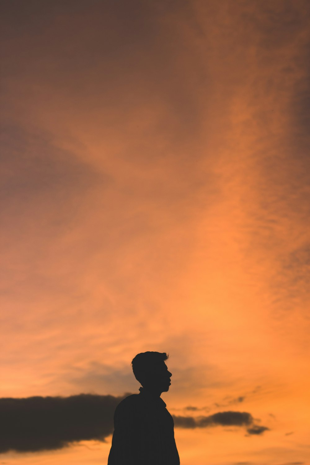 silhouette photo of man during golden hour