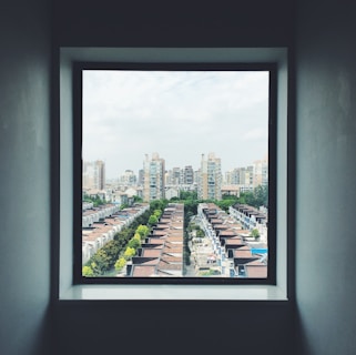interior photography of opened window