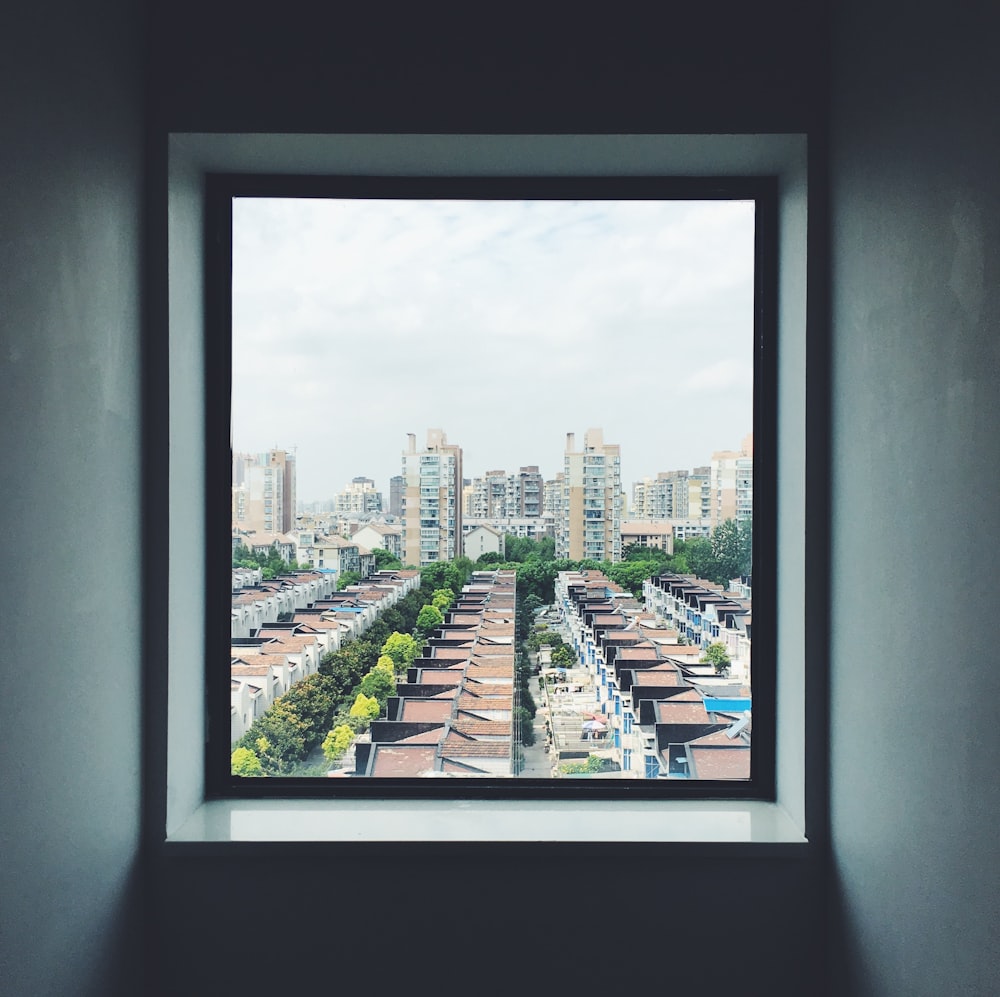 interior photography of opened window