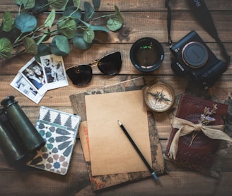 photo of assorted items on wooden table