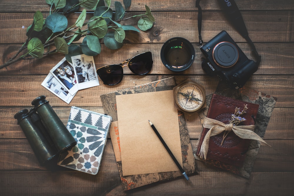 photo of assorted items on wooden table