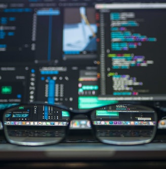 closeup photo of eyeglasses