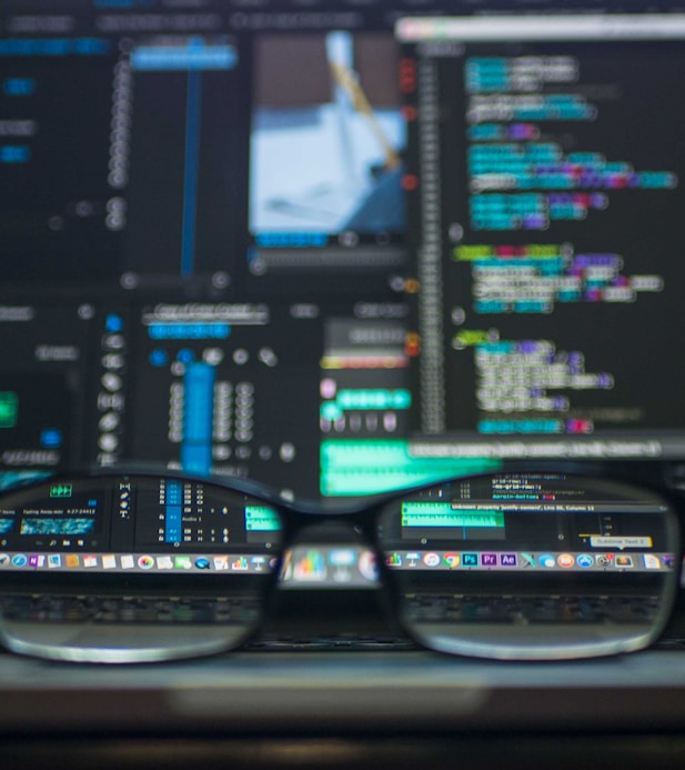 closeup photo of eyeglasses