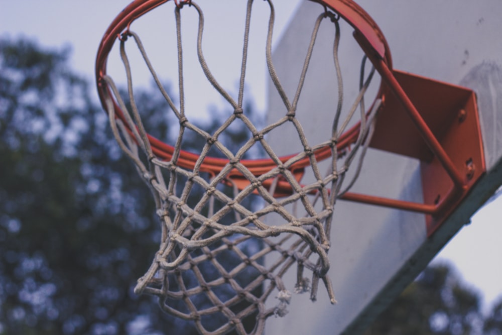 closeup photo of basketball ring
