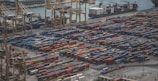 intermodal containers on dock