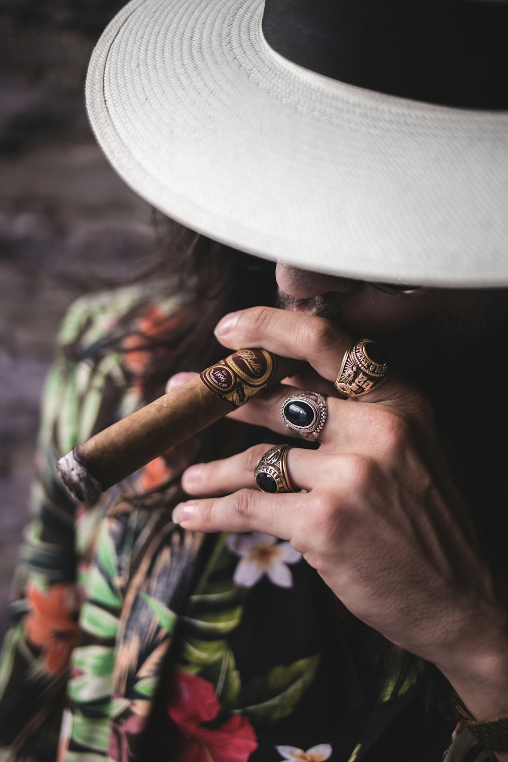 man smoking cigar