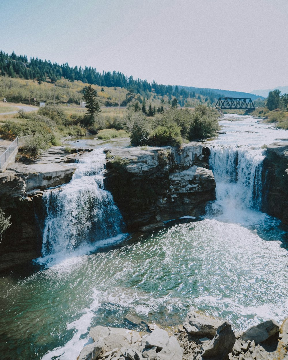 waterfalls on mountain