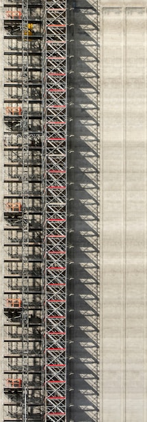 aerial photography of gray steel scaffolding