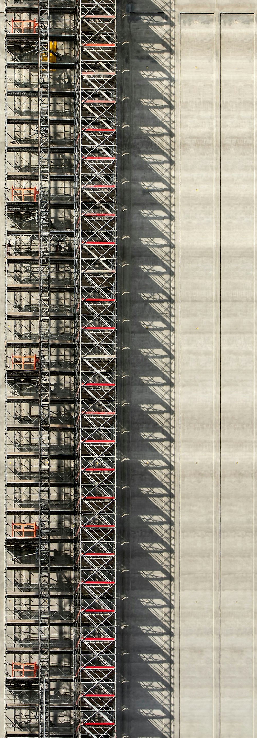aerial photography of gray steel scaffolding
