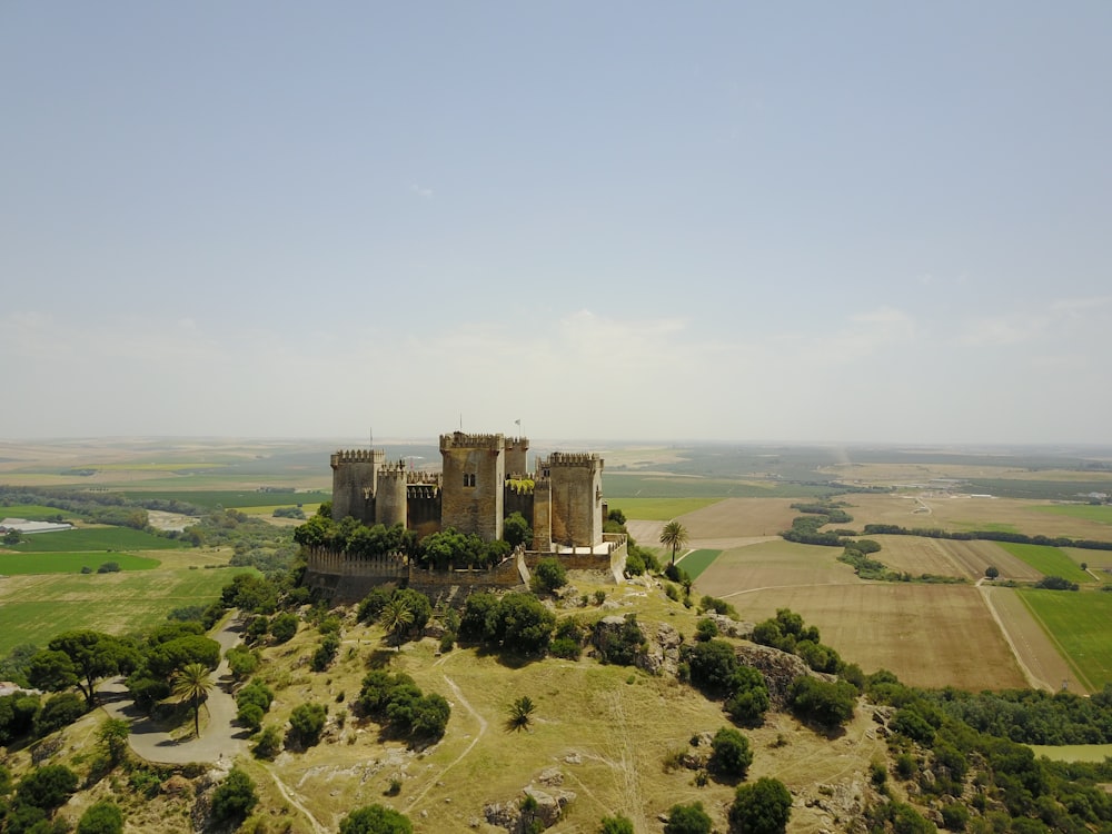 Castillo de hormigón marrón cerca de árboles verdes durante el día