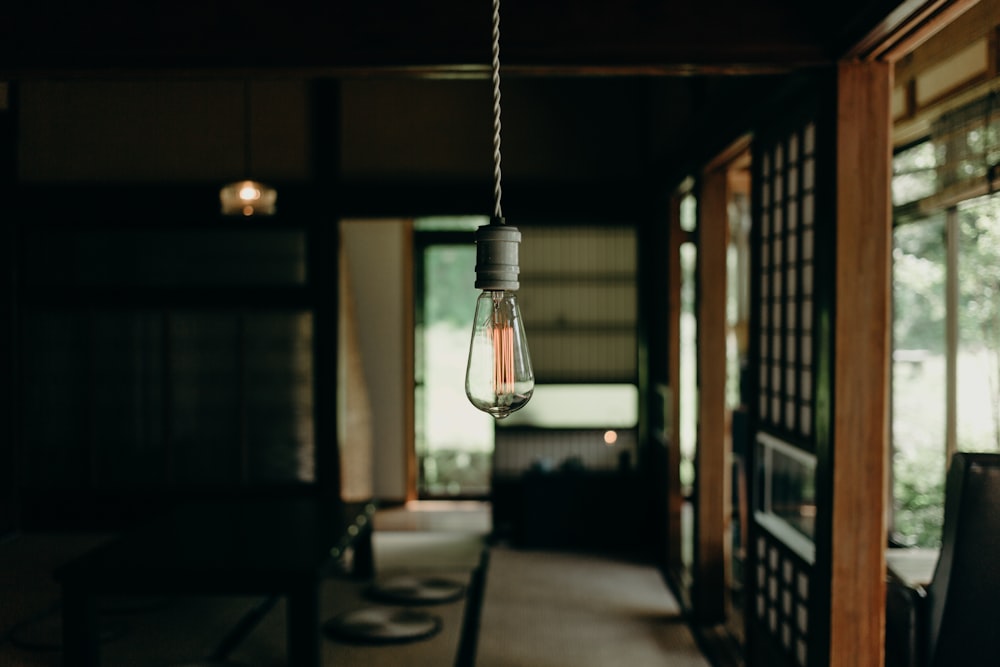 clear glass light bulb turned off