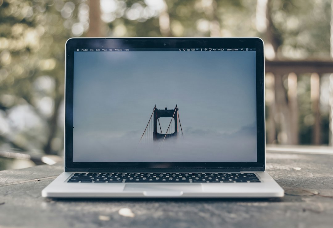 laptop with website