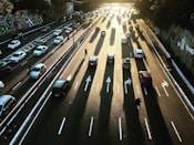 aerial photography of highway road