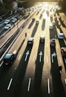 aerial photography of highway road