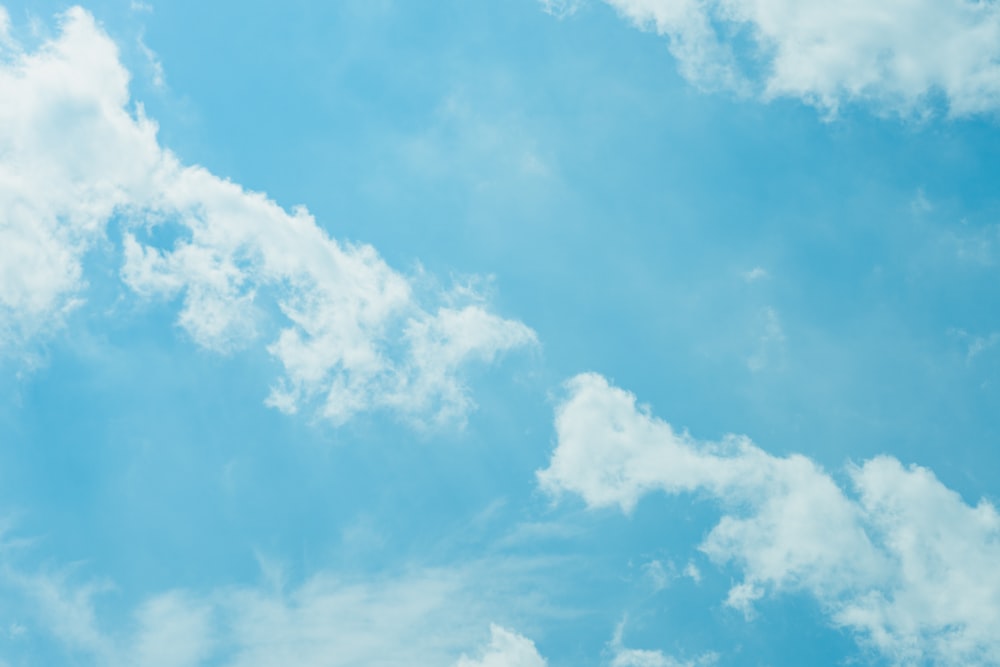 white clouds and blue sky