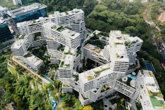 aerial photography of white architectural building