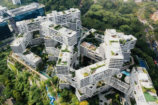 aerial photography of white architectural building