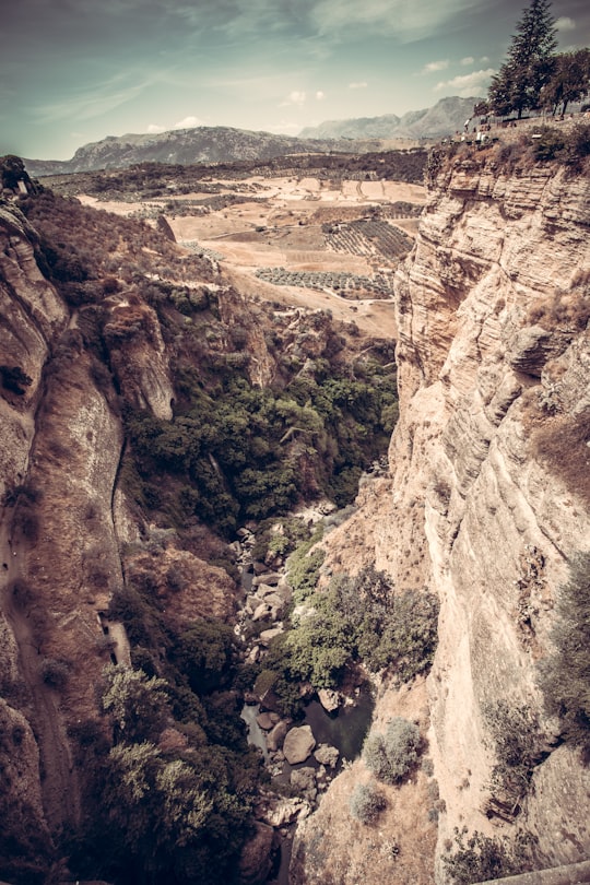 aerial photography of rocky mountain in Puente Nuevo Spain