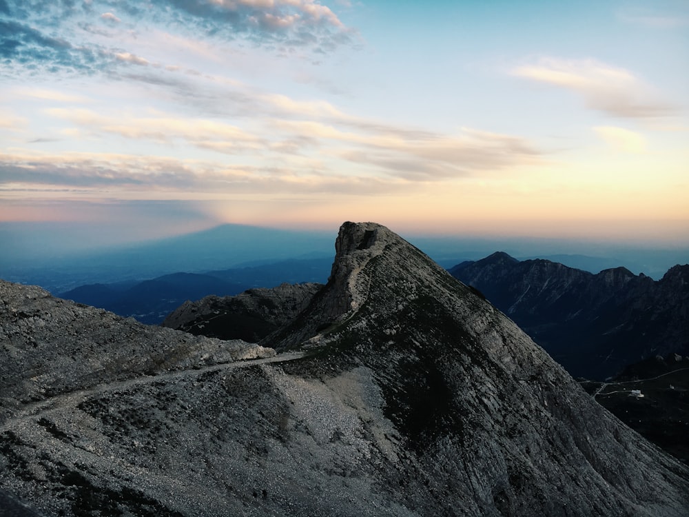 aerial photography of mountain range during golden hour