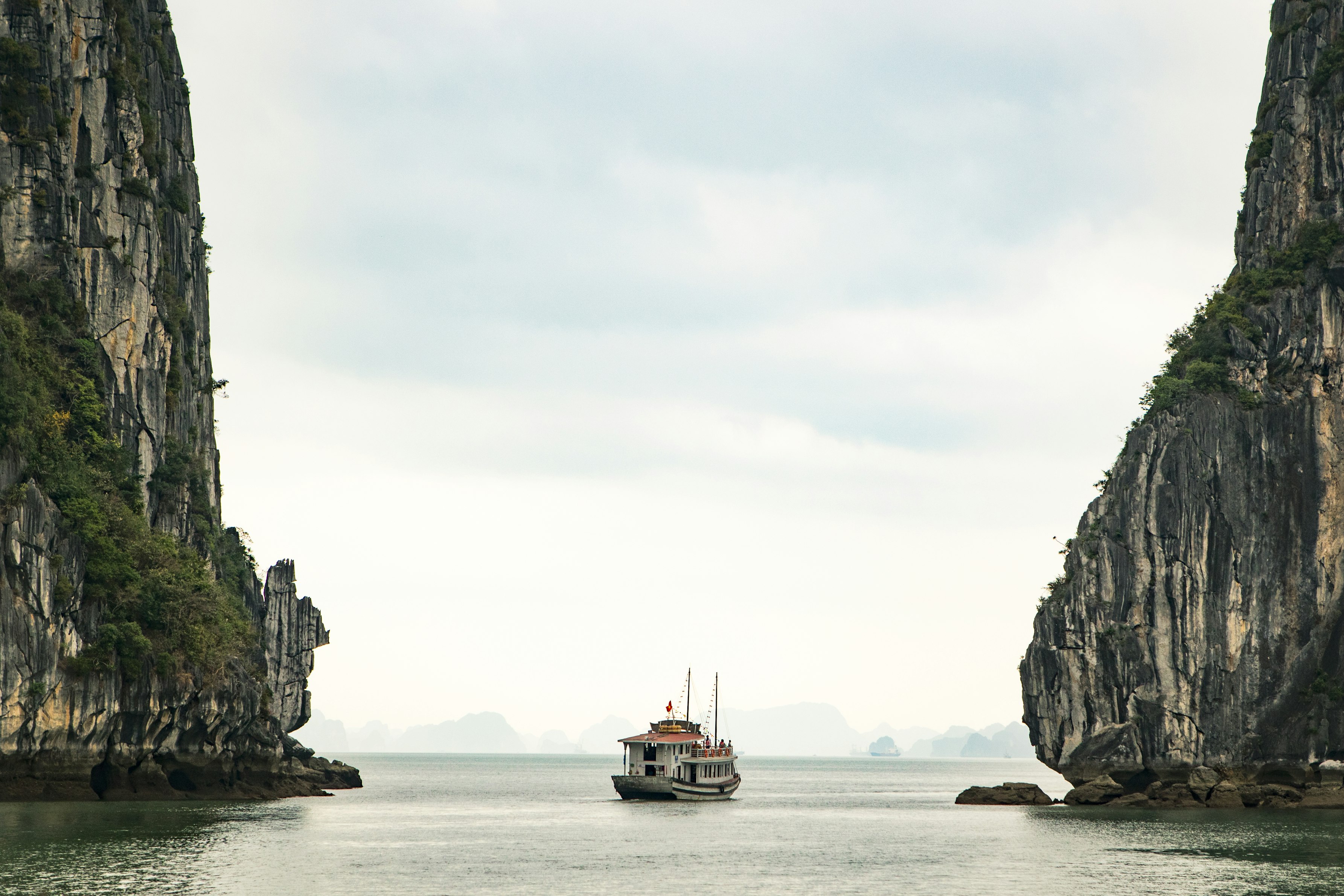 Ha Long Bay with towering limestone pillars