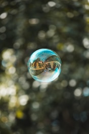 selective focus photography of bubble
