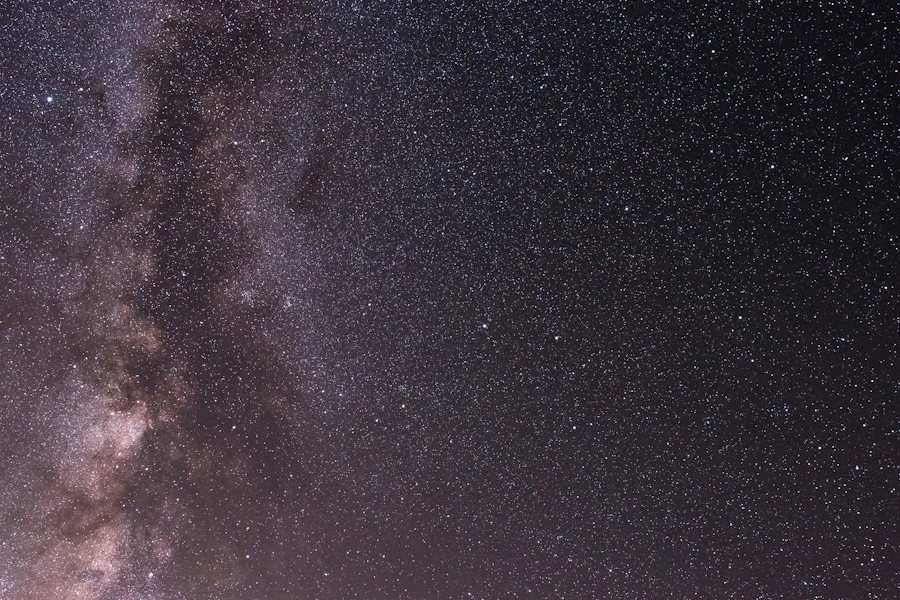 Milky Way stars glowing in the night sky