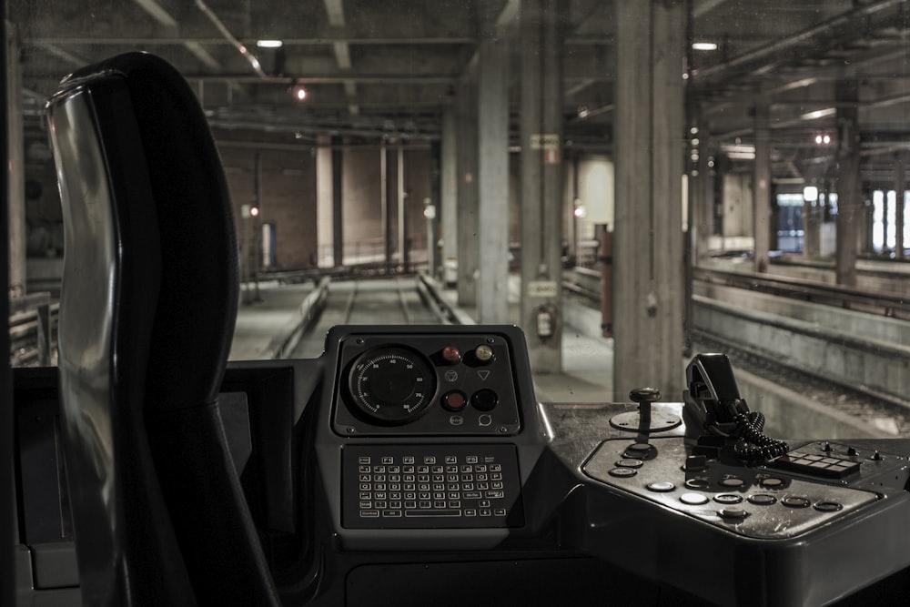 black train control room