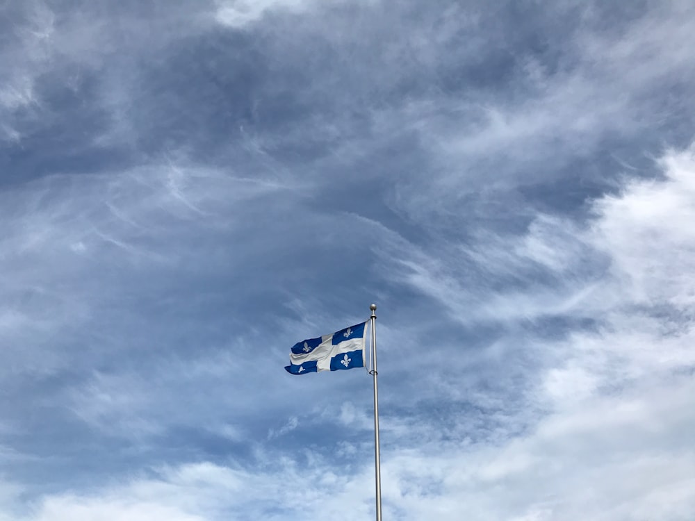 blue and white country flag