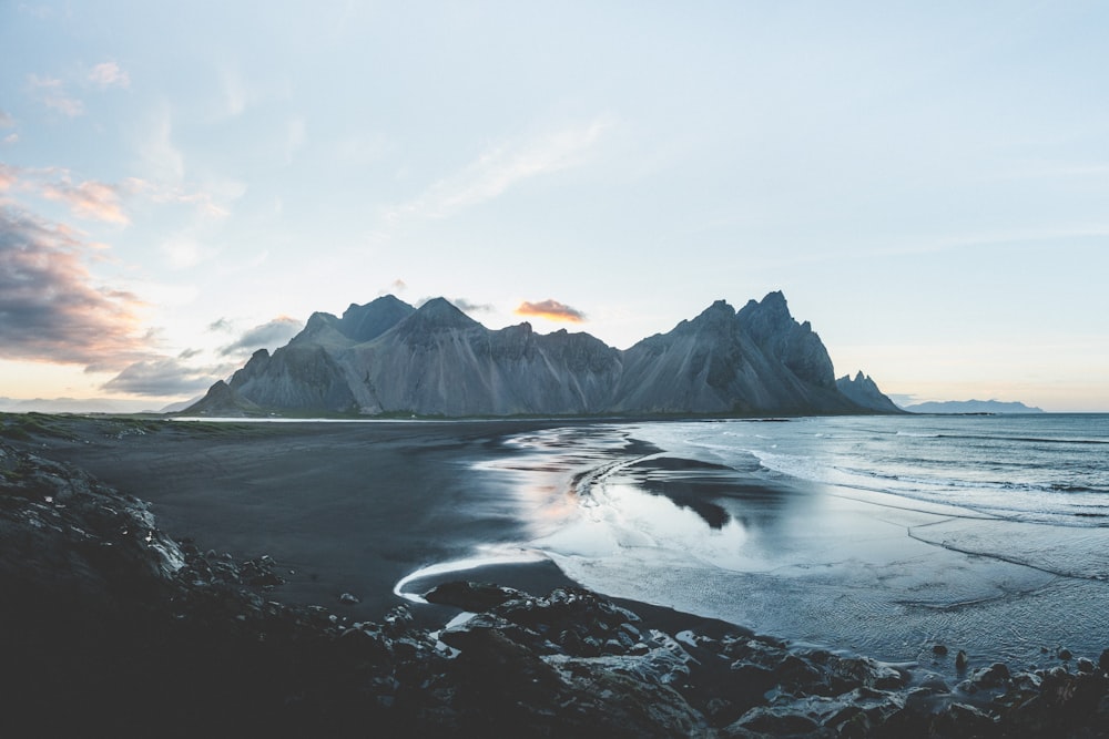 mountain terrain near body of water