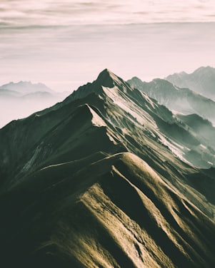 aerial photography of grey and brown mountain