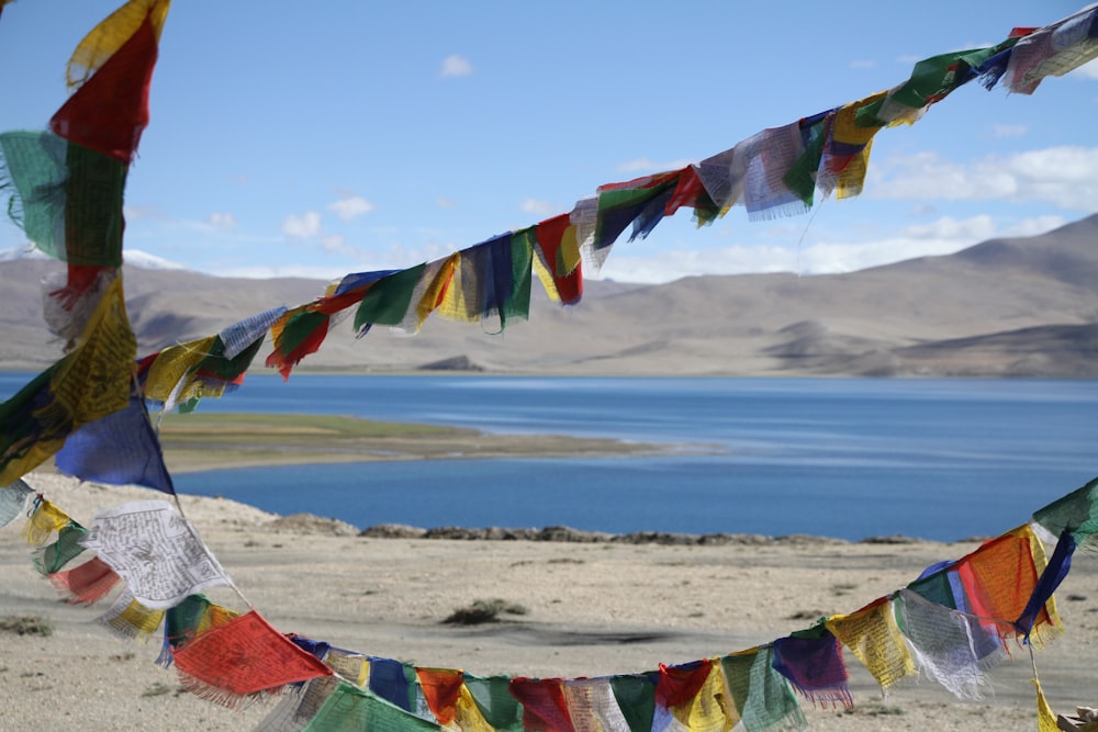 body of water across mountain