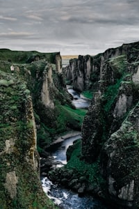 Water flowing over rocks