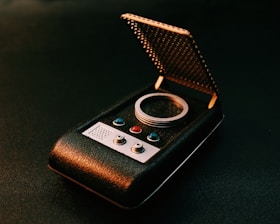 rectangular black digital device