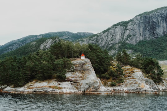 white rock formation in Lysefjord Norway